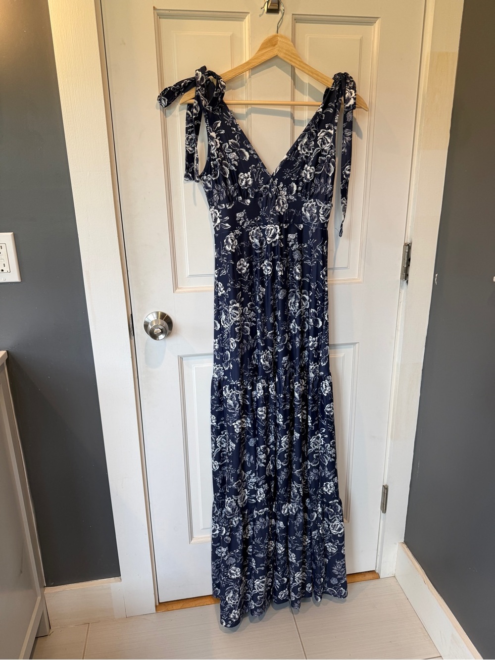 Navy Floral Long Dress